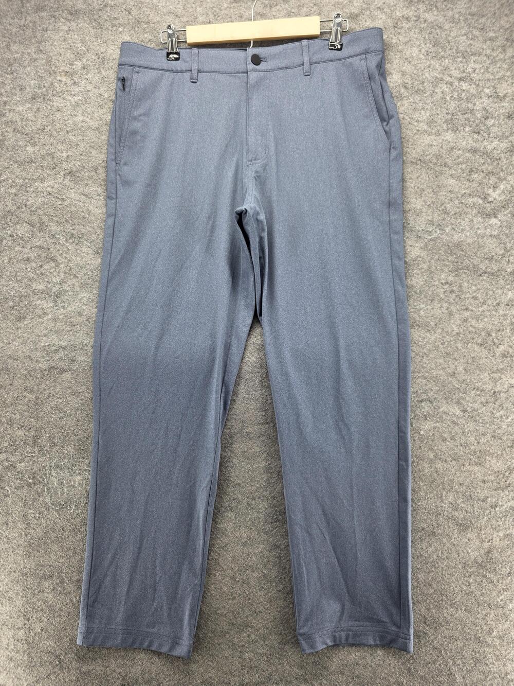 01.ALGO Pants Mens 35x31 Blue Chino Regular Performance Polyester Flat Front